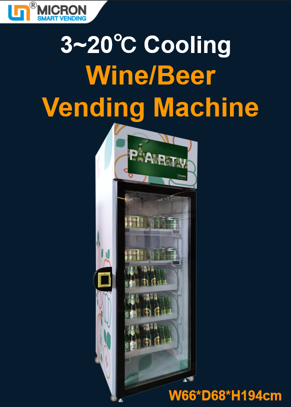 Micron beer wine vending machine for sale suitable for glass bottle drink vending machine with card reader